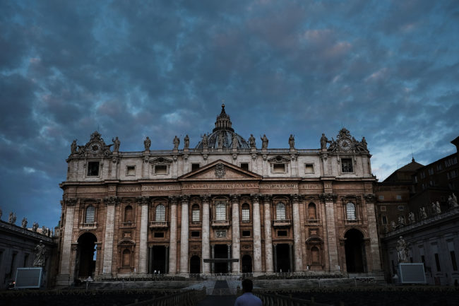 St. Peter's Square stands in the dawn light on September 03, 2018 in Vatican City, Vatican., where a summit on sexual abuse is due to open on February 21, coinciding with the release of a book claiming eight in ten priests are gay.