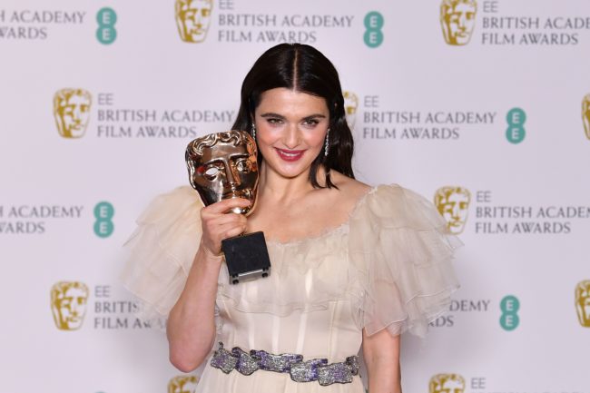 British actress Rachel Weisz poses with the award for a Supporting Actress for her work on the film 'The Favourite' at the BAFTA.