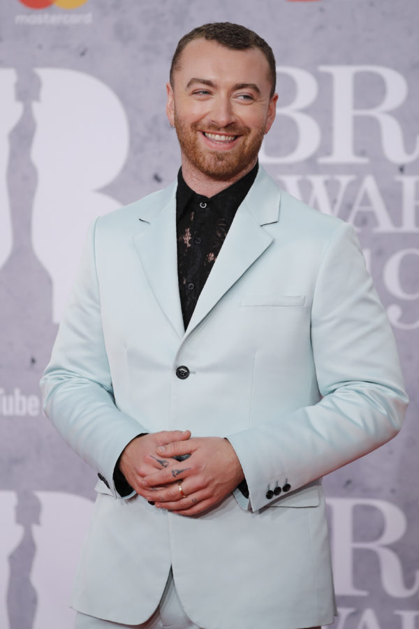 Sam Smith on the red carpet at BRIT Awards