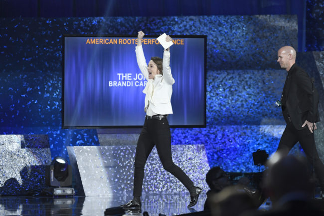 Lesbian rocker Brandi Carlile accepts Best American Roots Song for 'The Joke' 