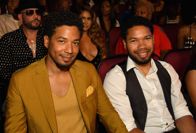 Jussie Smollett (L) and brother Jocqui Smollett attend 2017 BET Awards at Microsoft Theater on June 25, 2017 in Los Angeles, California. 