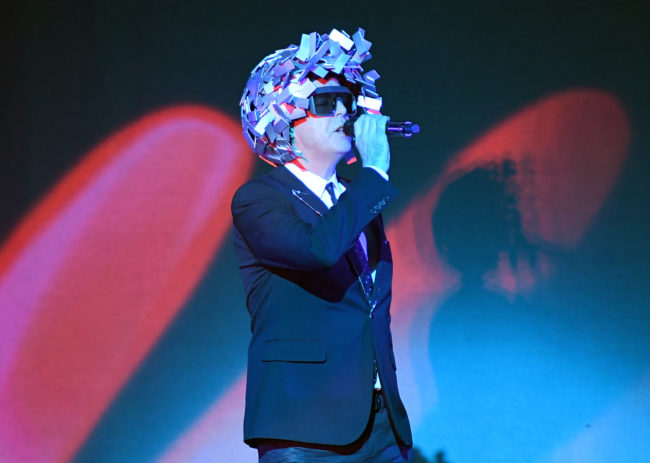 LGBT singers : Musician Neil Tennant of Pet Shop Boys performs onstage at The Theater at Madison Square Garden on November 12, 2016 in New York City.