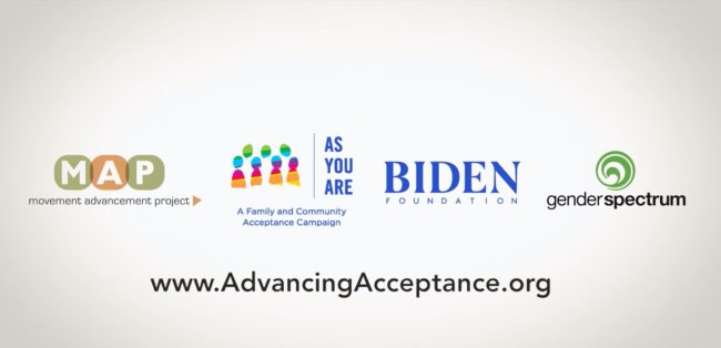 The Biden Foundation teamed up with other LGBT+ groups to launch the Advancing Acceptance campaign.