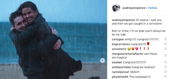 Audrey Pence announced her engagement on Instagram.