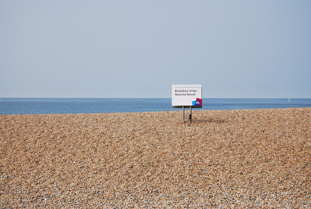 Gay nude beaches: Brighton nude beach sign.