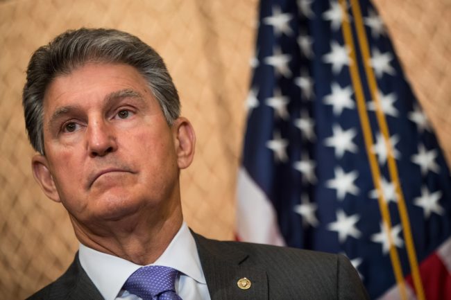 Senator Joe Manchin (D-WV) looks on during a news conference on Capitol Hill June 27, 2017 in Washington, DC.