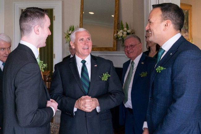 Dr Matt Barrett with US Vice President Mike Pence and Irish Taoiseach Leo Varadkar