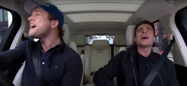 Rocketman co-stars Taron Egerton and Richard Madden sing Bennie and The Jets on Carpool Karaoke.