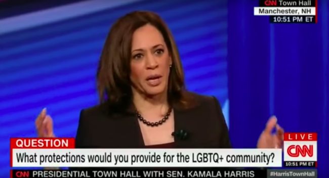 Kamala Harris speaks about LGBT rights at CNN town hall.