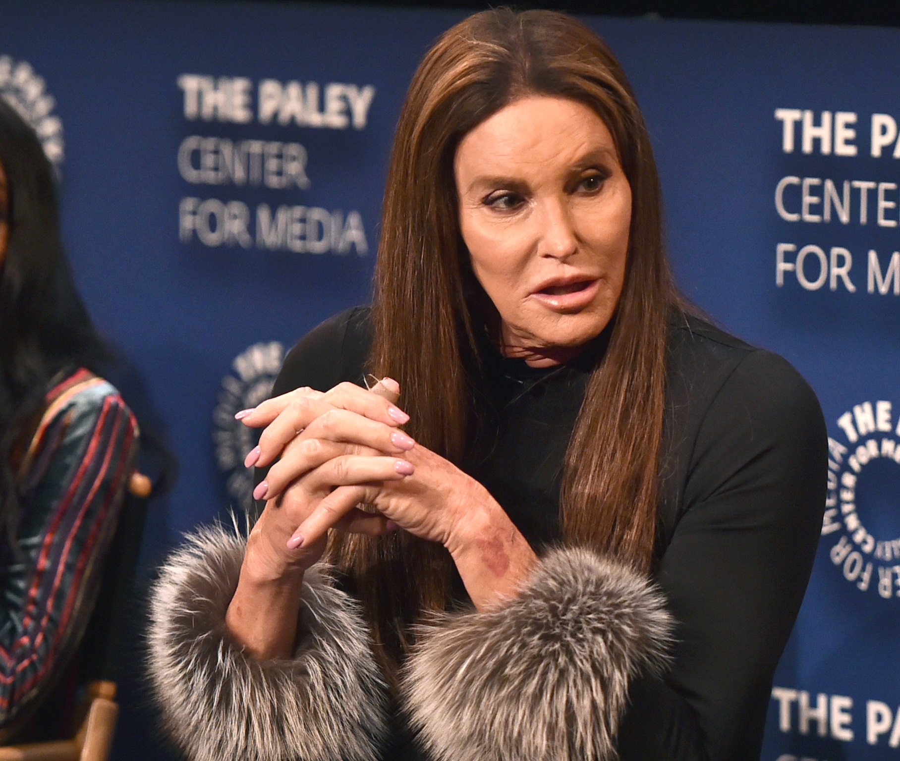 Transgender Caitlyn Jenner at a conference. 
