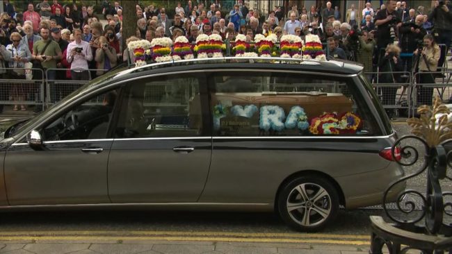 The hearse carrying Lyra McKee's coffin