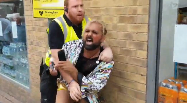 Ferhan Khan was wrestled to the ground by security at Birmingham Pride