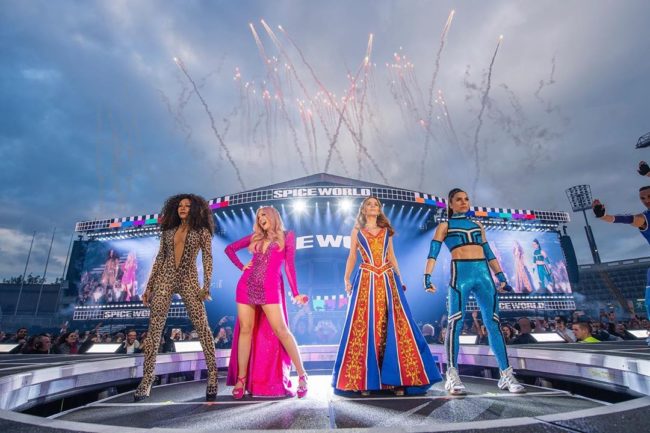 The Spice Girls on stage during the Spice World 2019 tour. 