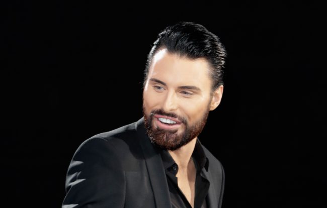 Host Rylan Clark during the Celebrity Big Brother Live Eviction at Elstree Studios on January 12, 2018 in Borehamwood, England. 