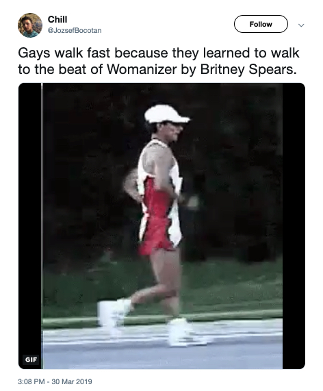 gays walk fast