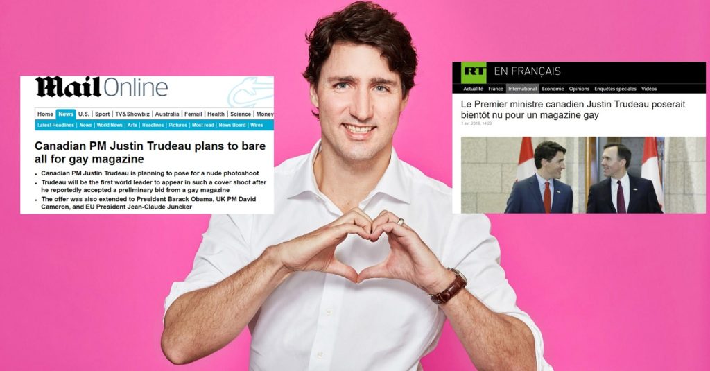 Canadian Prime Minister Justin Trudeau poses for cover of 