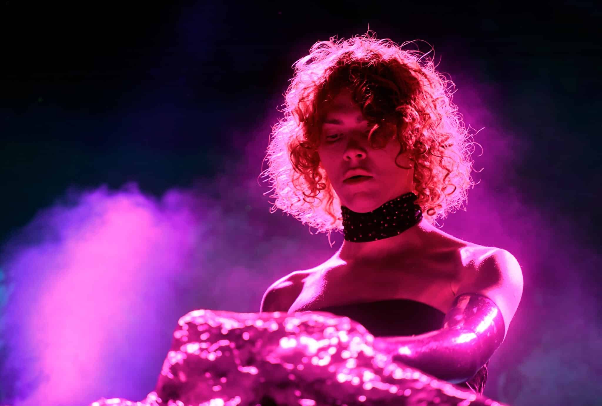 SOPHIE performs at Mojave Tent during the 2019 Coachella Valley Music And Arts Festival.